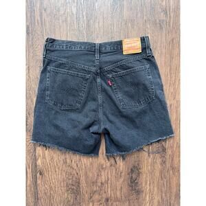Levi's Womens 501 Distressed Denim Black Shorts